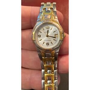 Women's 28mm Two Tone Anne Klein Watch, Water Resistant